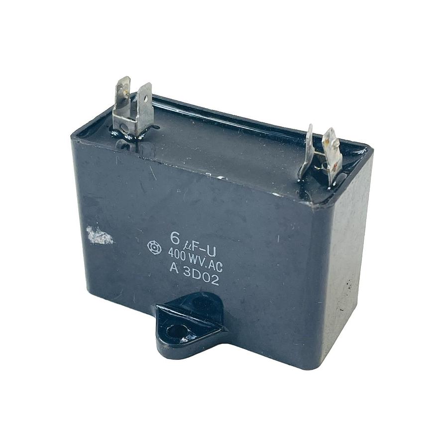 Used SHIZUKI A3D02 MOTOR RUN CAPACITOR 6UF 400VAC 6 MFD QUICK CONNECT SPADE TERMINALS