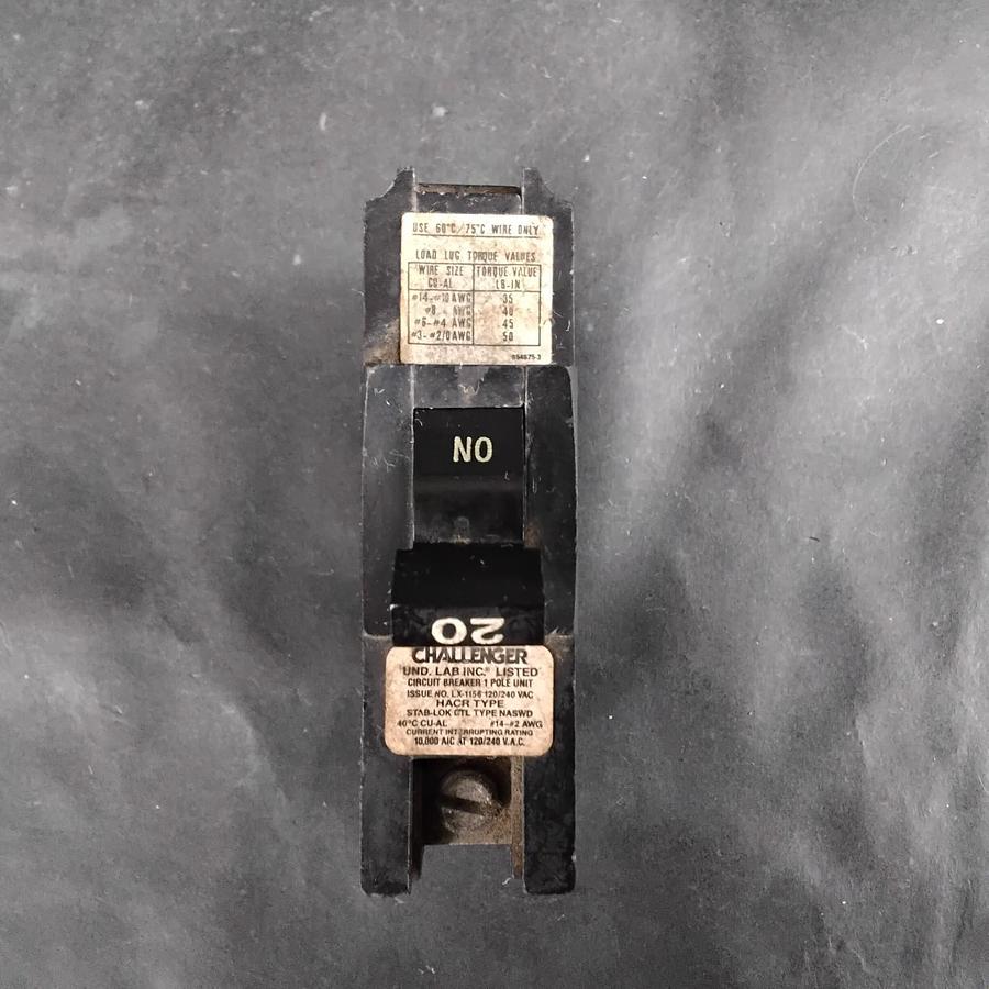 Used CHALLENGER NASWD 20 AMP CIRCUIT BREAKER ($10 OBO)