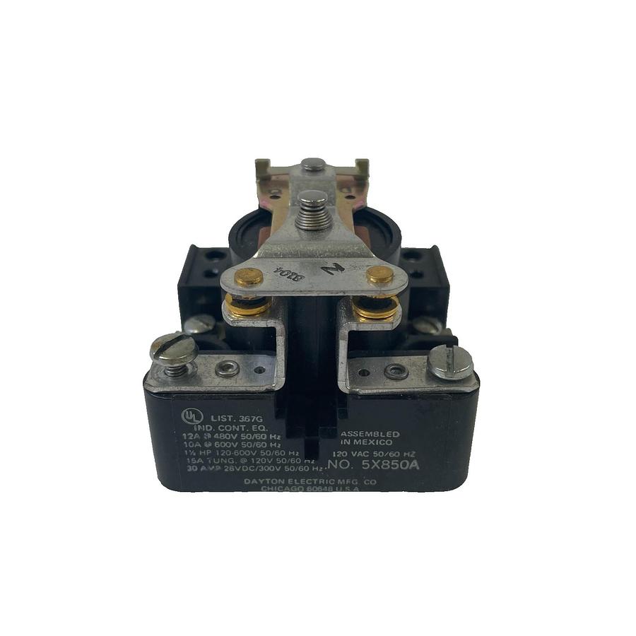 Used DAYTON 5X850A GENERAL PURPOSE POWER RELAY 120V 60HZ SPST-NO-DM 30A OEM