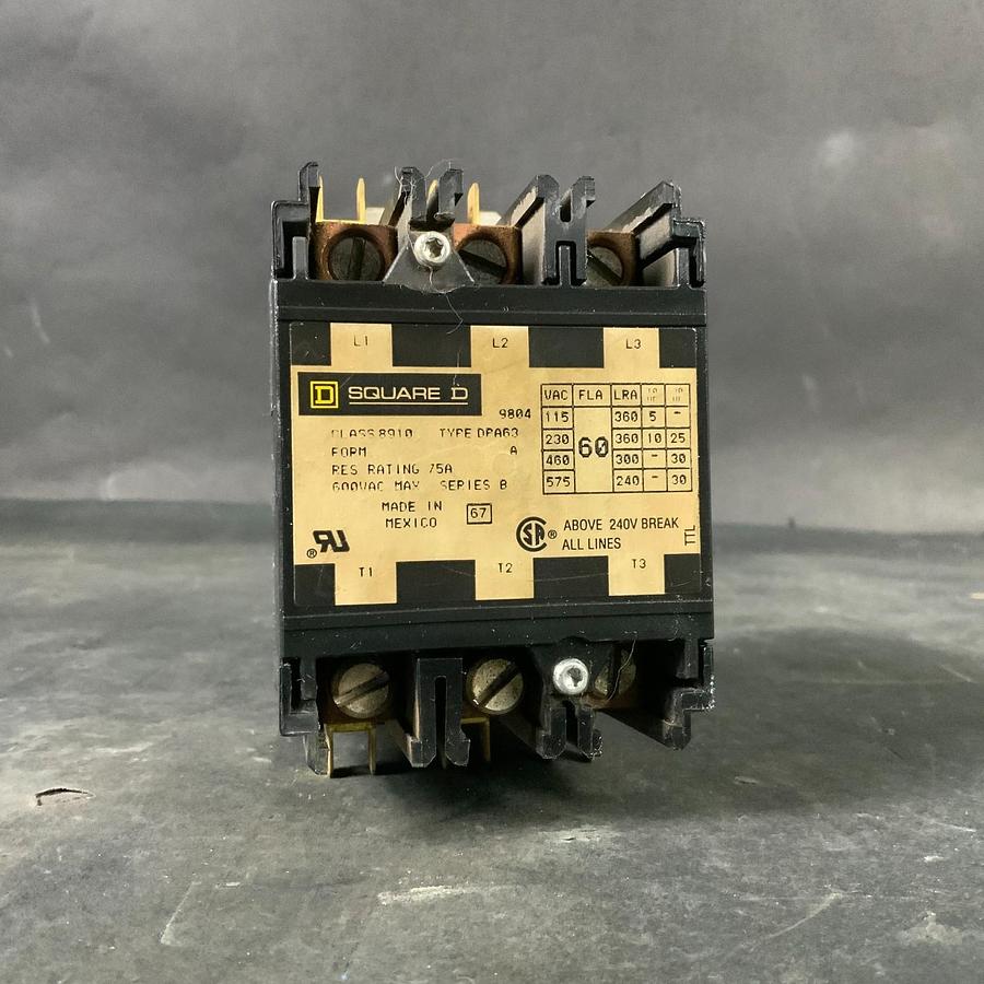 SQUARE D DPA63V02 DEFINITE PURPOSE CONTACTOR ($120 OBO)