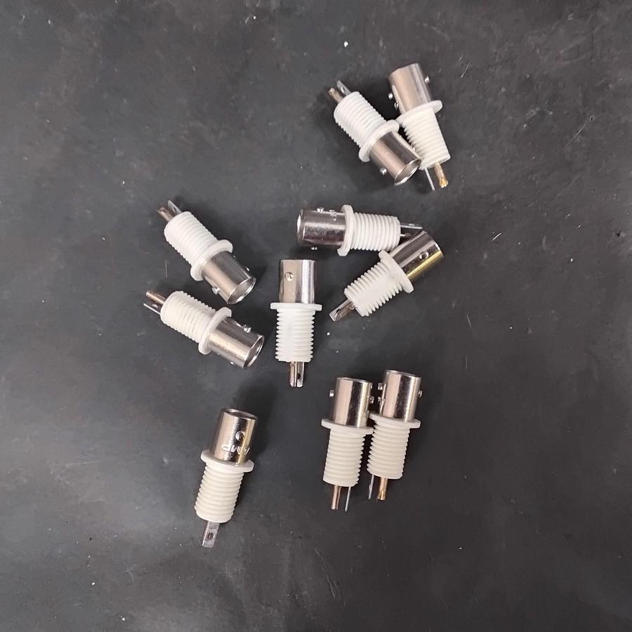 Used TE CONNECTIVITY PANEL MOUNT FEMALE BNC COAXIAL CONNECTOR- GROUP OF 10 ($8 OBO)