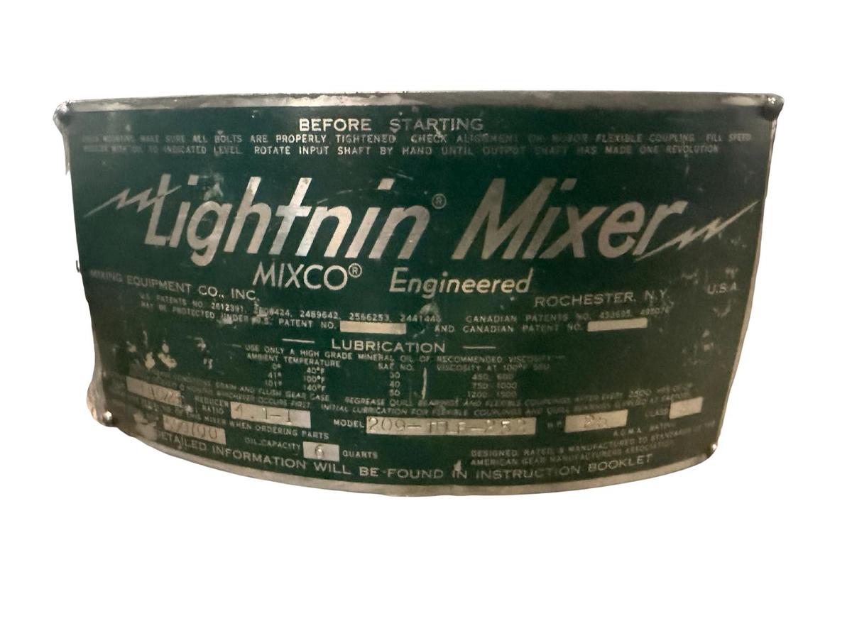 Used Lightnin Mixer MIXCO Engineered Model 209 - 25HP ($9,500 OBO)