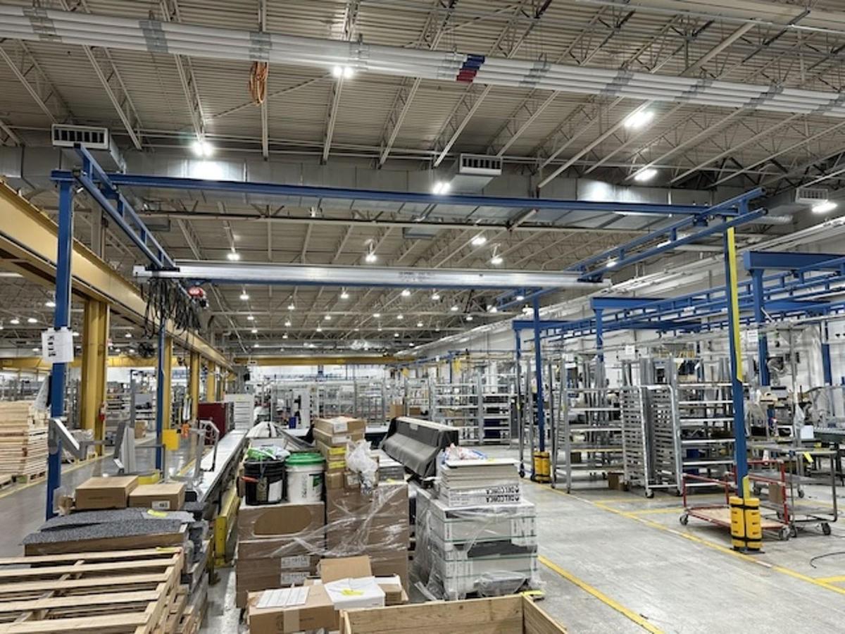 Used Bridge Crane-Gorbel 250lb CAP-20'-7" L x 16'-4 1/2" W x 11'-5 1/2" H ($7,800OBO)