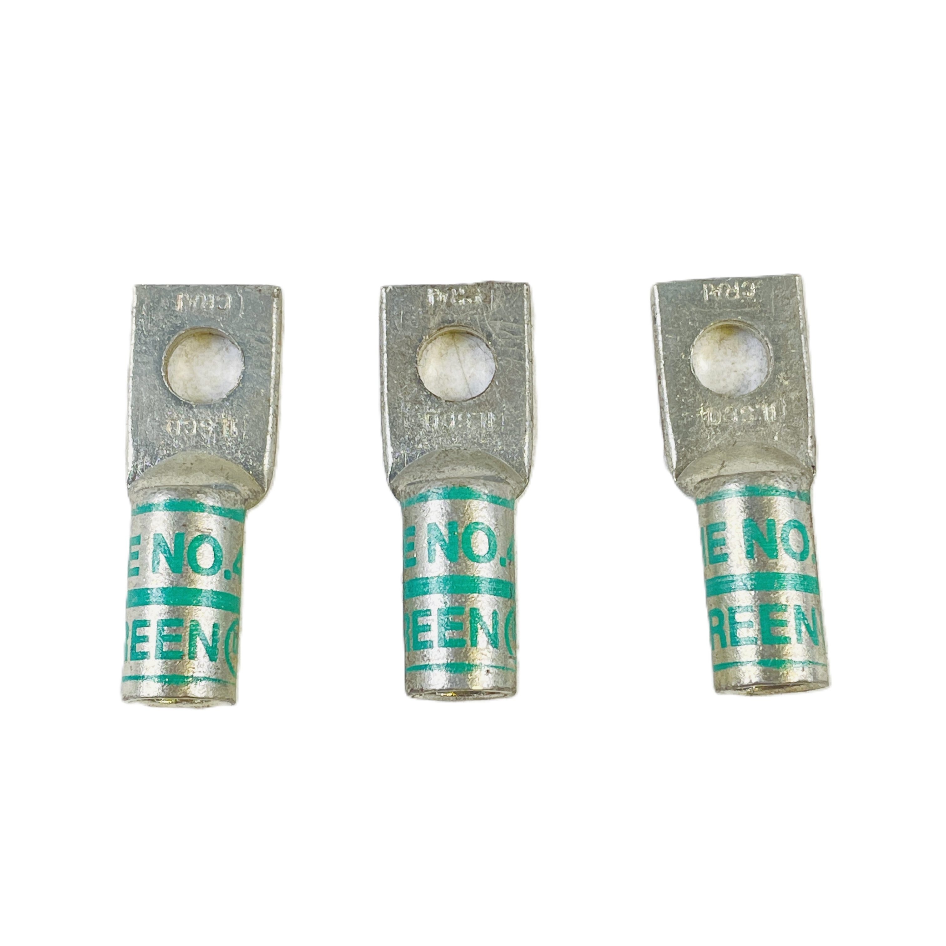 Refurbished LOT OF 3 ILSCO CRA1 COPPER COMPRESSION LUG 1-HOLE DIE NO. 4 GREEN