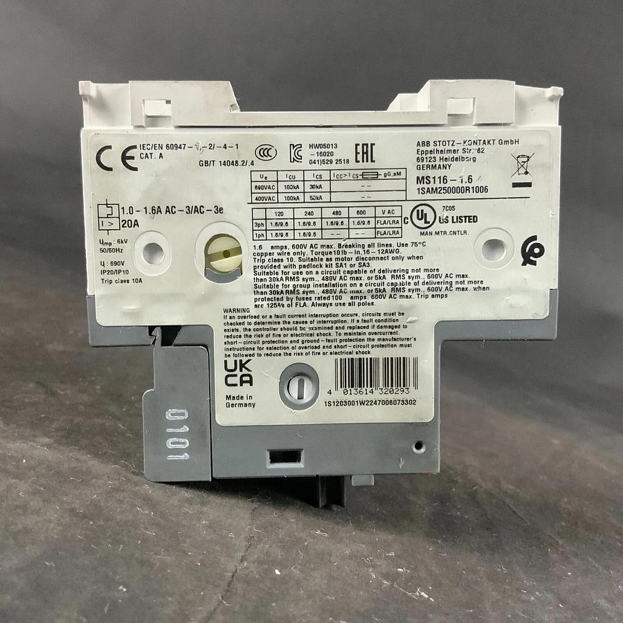 Used ABB MS-116-1.6 CIRCUIT BREAKER ($20 OBO)