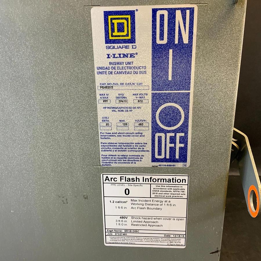 Used SQUARE D I-LINE PS4620G BUSWAY PLUG-IN UNIT ($1500 OBO)