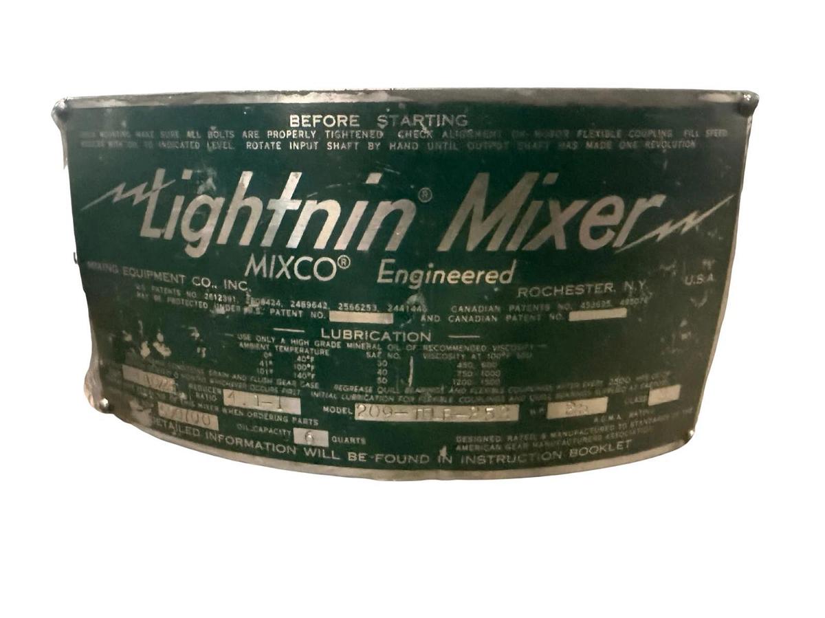 Refurbished Lightnin Mixer MIXCO Engineered Model 209 - 25HP ($9,500 OBO)