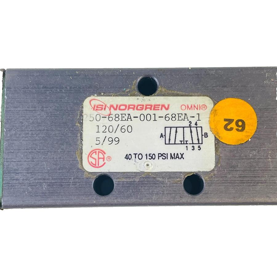 Used NORGREN OMNI 250-68EA-001-068EA-1 DIRECTIONAL CONTROL AIR VALVE 40-150 PSI