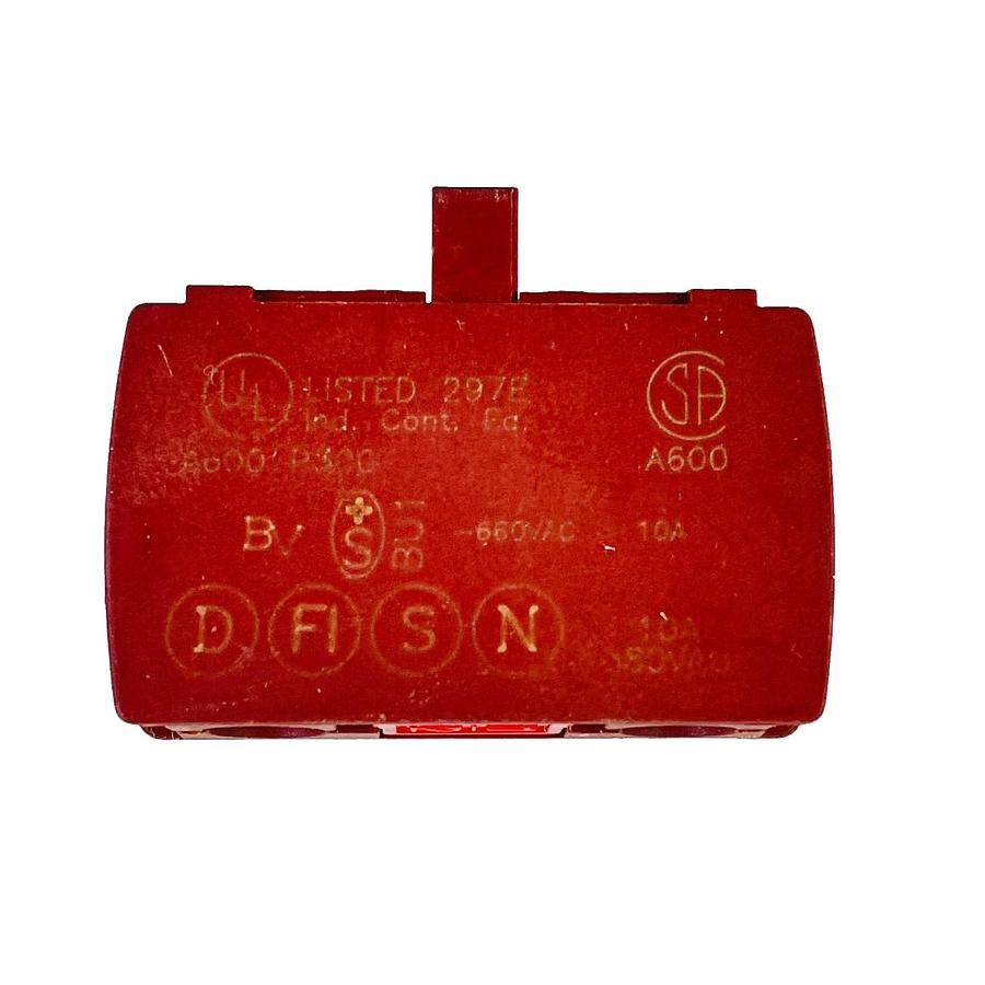 Used BACO 23E01 1NC CONTACT BLOCK 16A 690V RED 22MM PUSHBUTTON SWITCH BLOCK