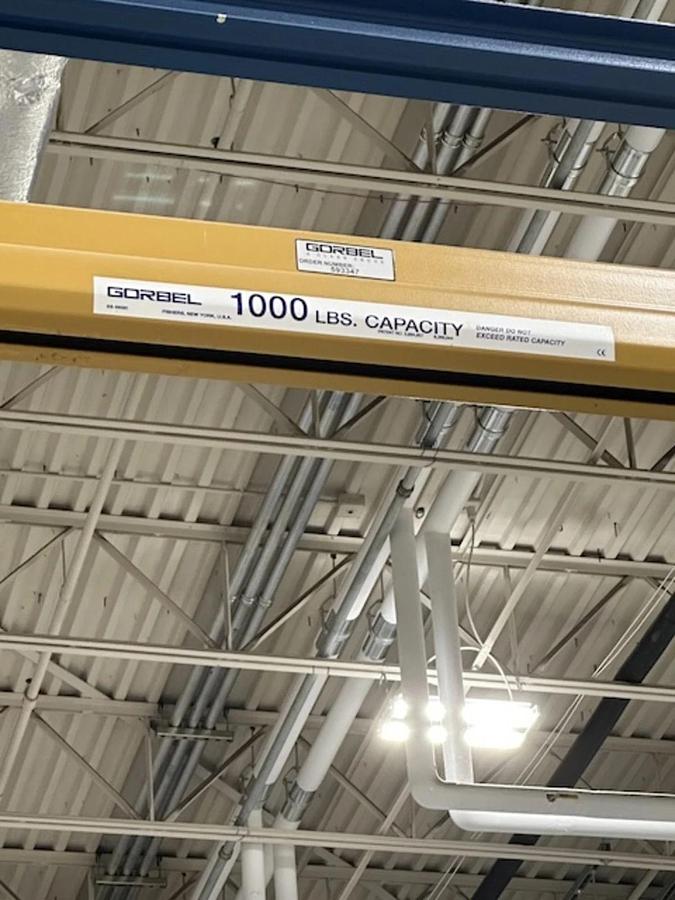 Used Bridge Crane-Gorbel 1/2TON CAP - 28'-4" L x 12'-2" W x 13'-7 1/2" H ($10500 OBO)