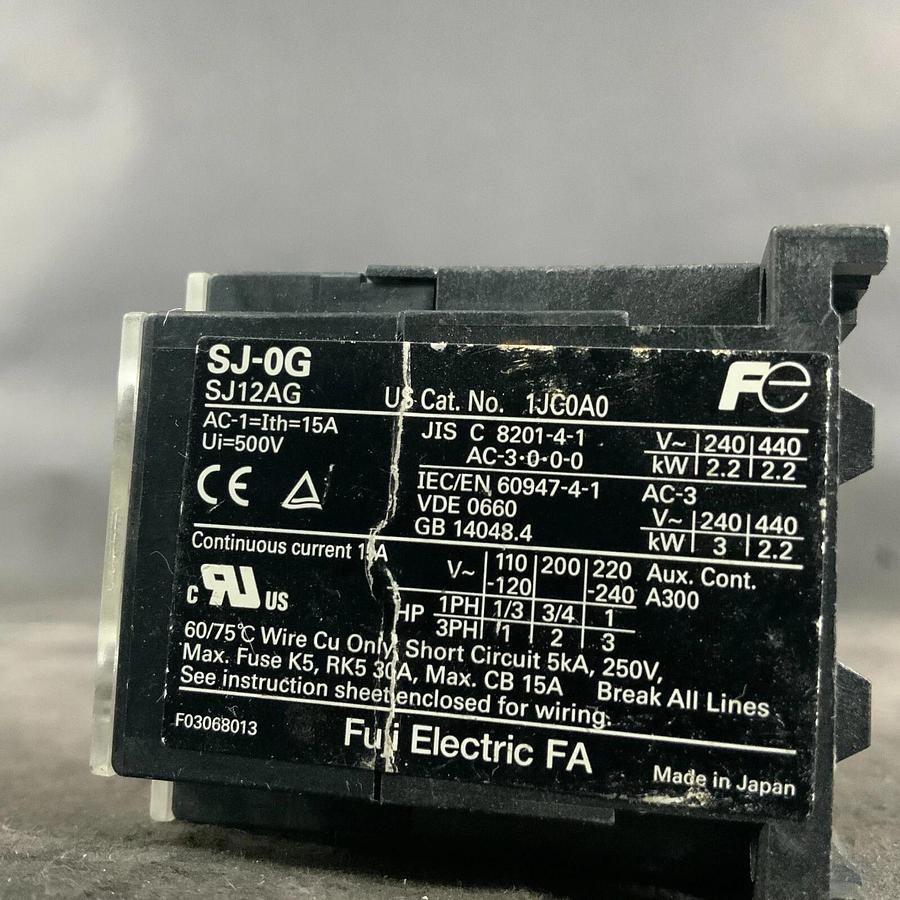 Used FUJI ELECTRIC SJ-0G CONTACTOR COIL ($15 OBO)