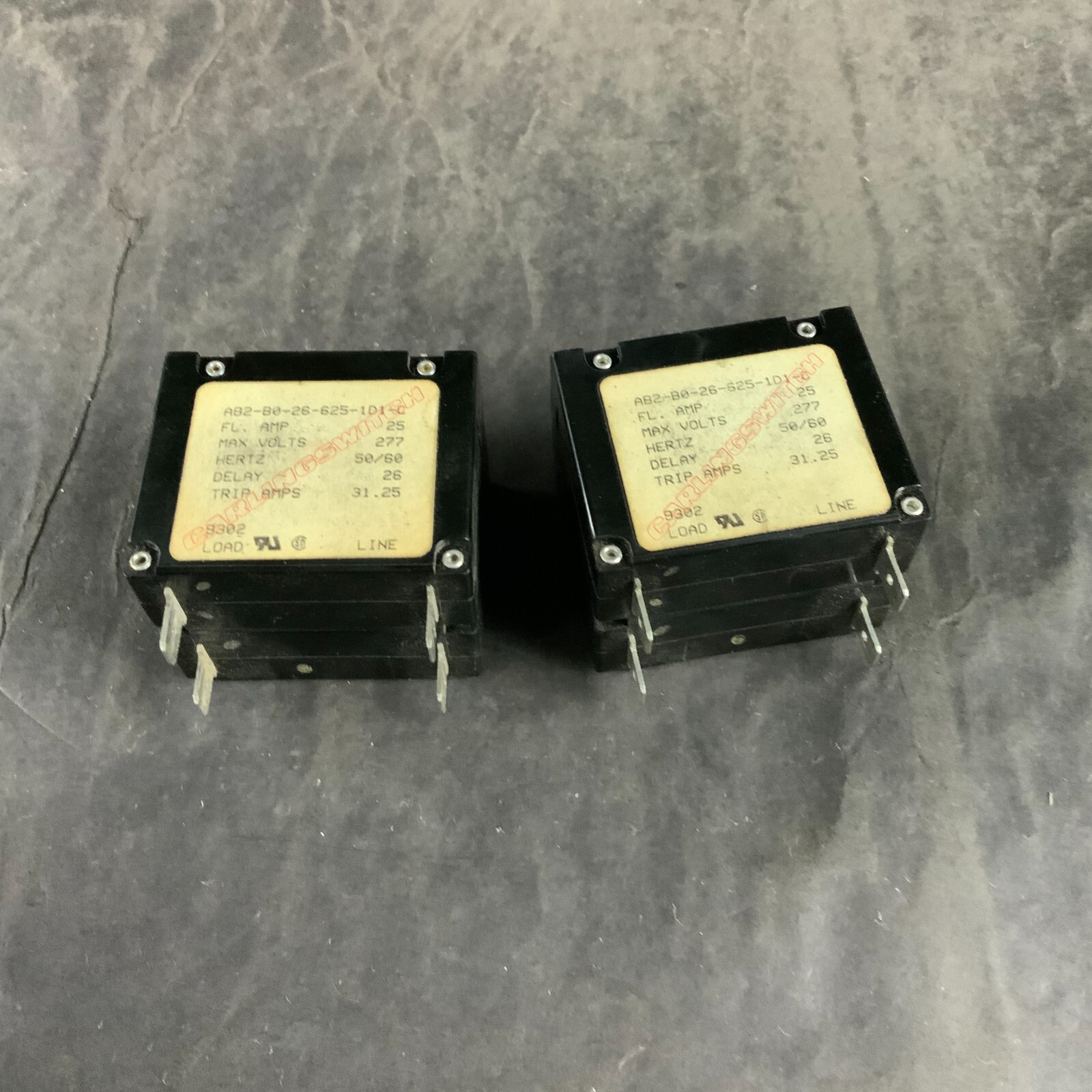 CARLING SWITCH AB2-B0-26-625-1D1-C MAGNETIC CIRCUIT BREAKER-SET OF 2 ($125 OBO)