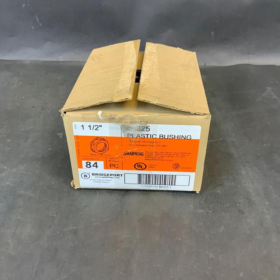 BRIDGEPORT 325 1-1/2” PLASTIC BUSHING - BOX OF 84 ($40 OBO)