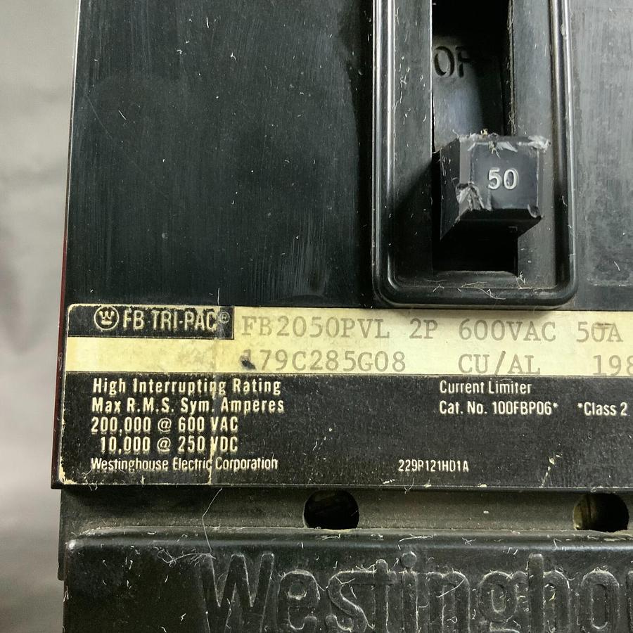 Used WESTINGHOUSE FB2050PVL CIRCUIT BREAKER ($45 OBO)
