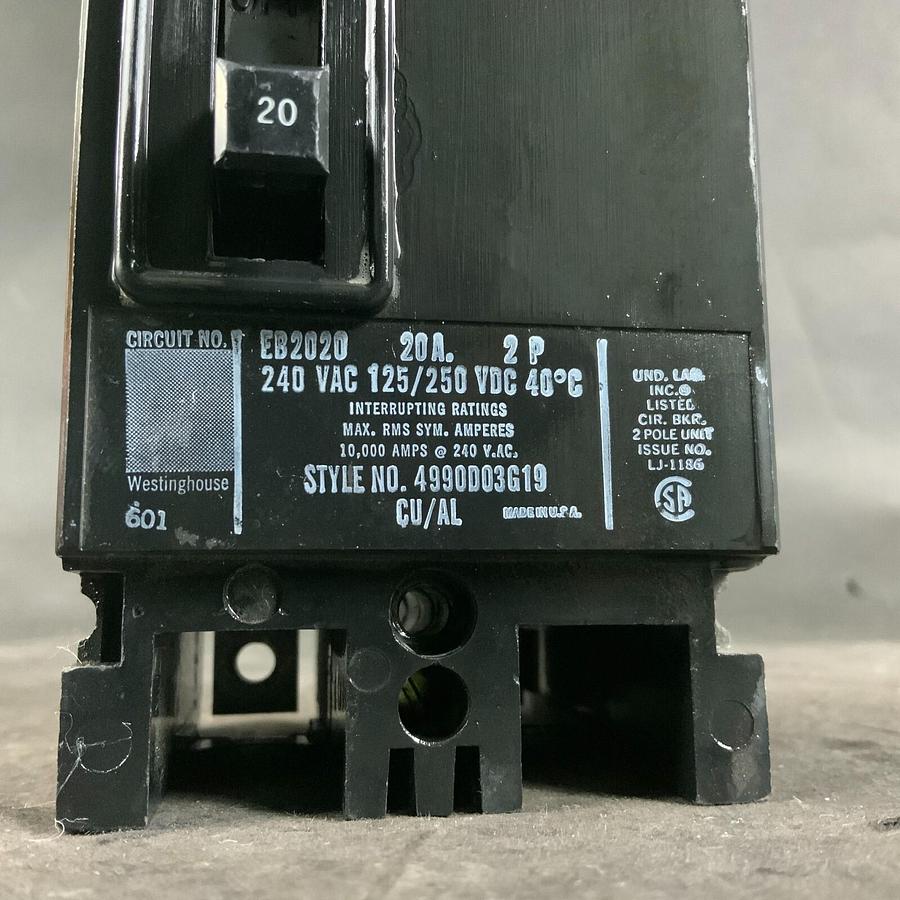 Used WESTINGHOUSE EB2020 CIRCUIT BREAKER ($30 OBO)