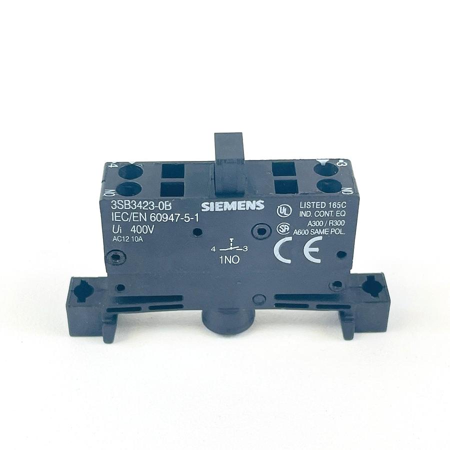Used SIEMENS 3SB3423-0B CONTACT BLOCK CONTROL SWITCH PUSHBUTTON INDUSTRIAL