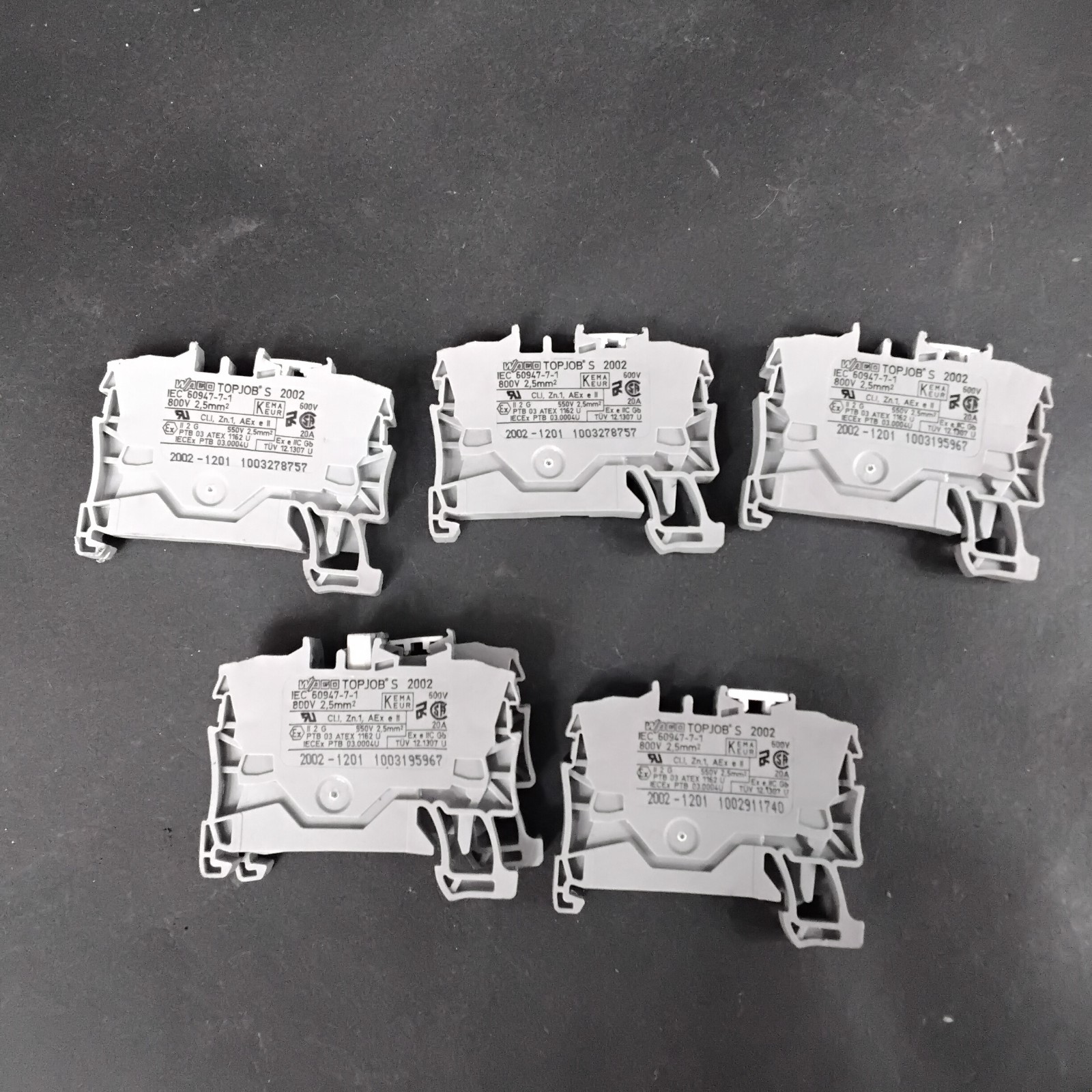 Used WAGO 2002-1201 TERMINAL BLOCK - GROUP OF 5 ($15 OBO)