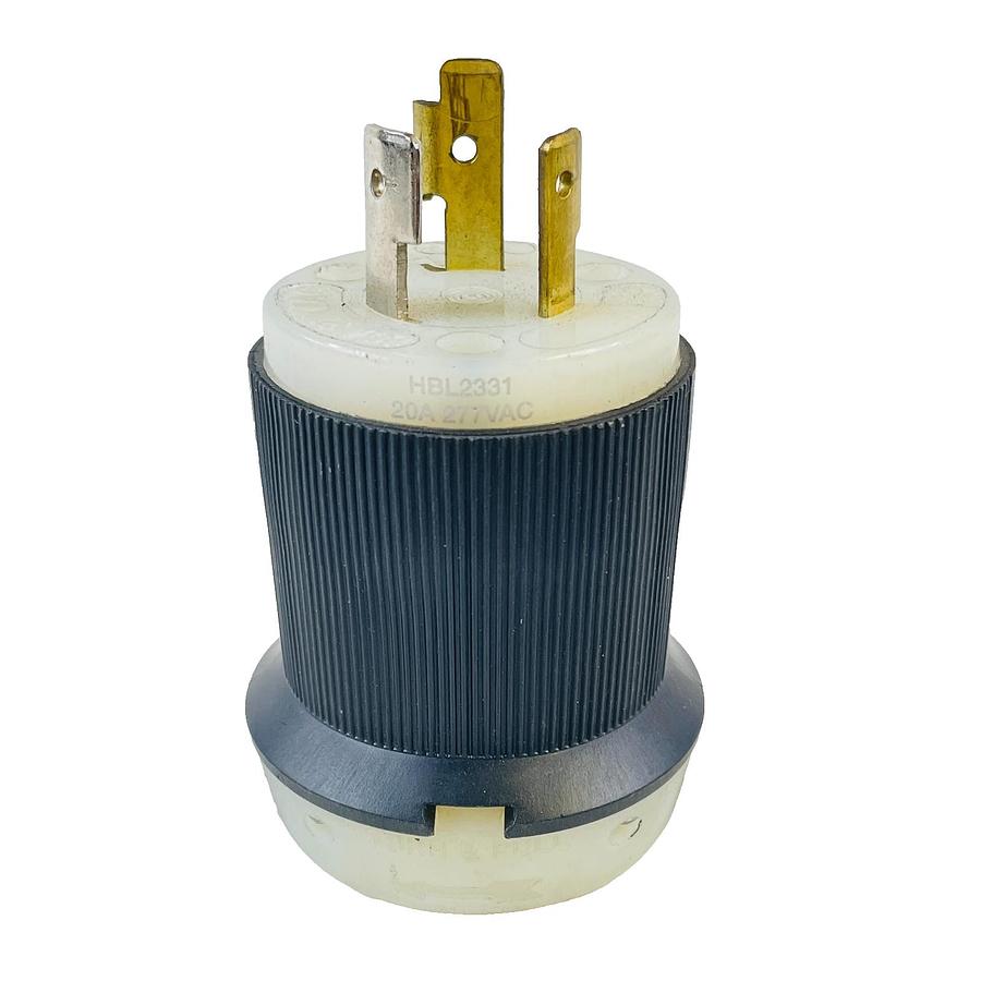 Used HUBBELL HBL2331 TWIST LOCK MALE PLUG 20A 277VAC REFURBISHED EXCELLENT