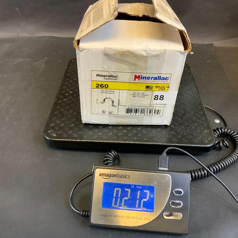 Used MINERALLAC 260 1” TWO-HOLE STRAP - BOX OF 88 ($20 OBO)