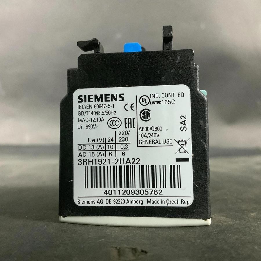 Used SIEMENS 3RH1921-2HA22 AUXILIARY CONTACT ($20 OBO)