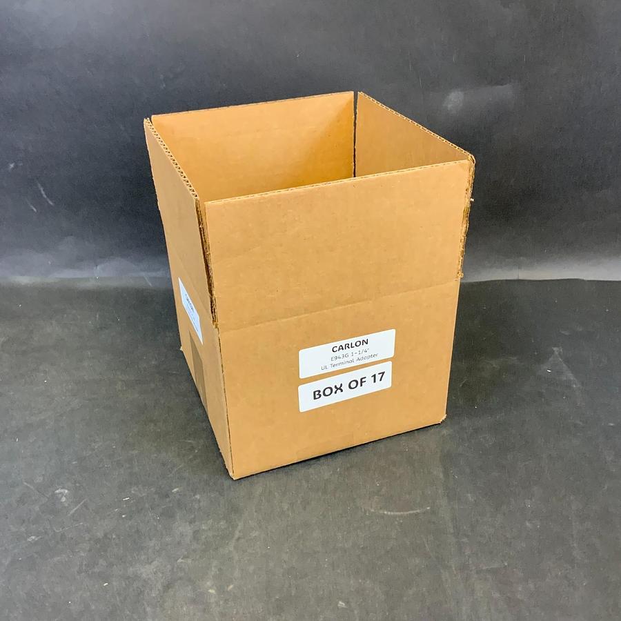 Used CARLON E943G 1-1/4” TERMINAL ADAPTER - BOX OF 17 ($15 OBO)