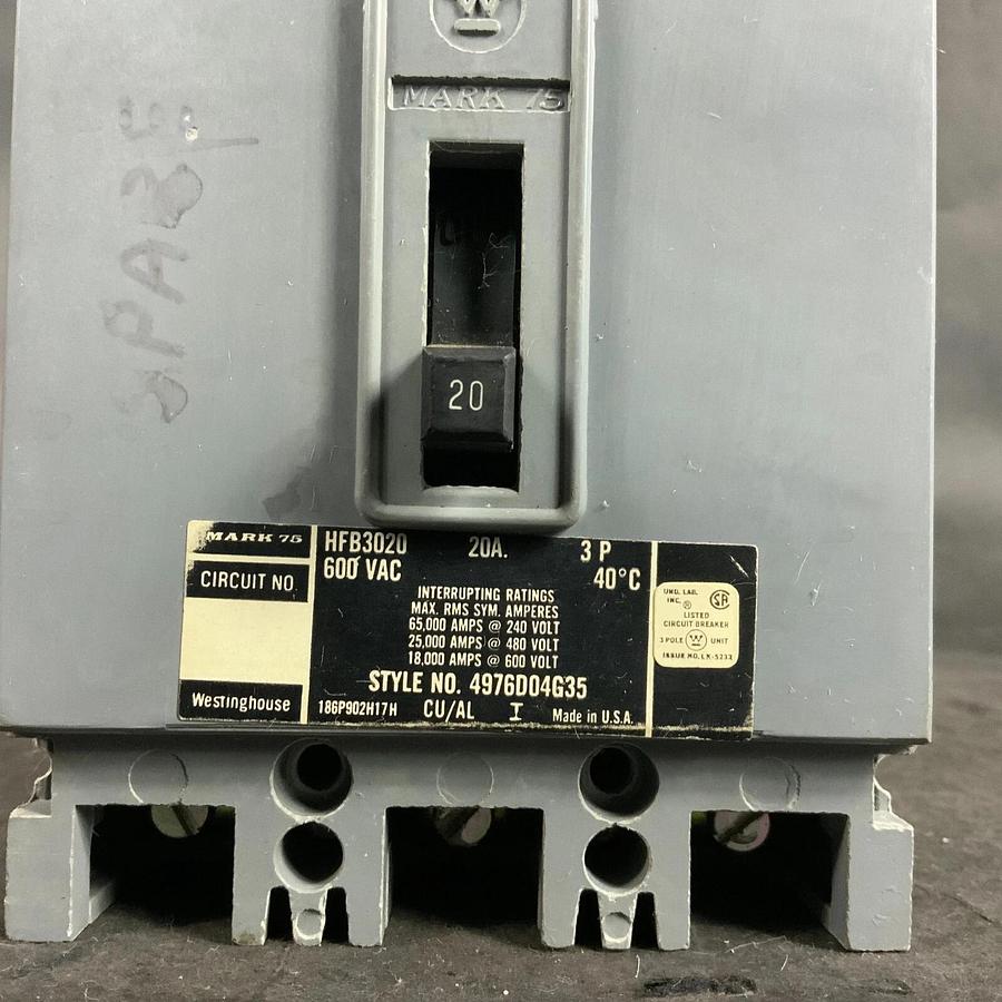 Used WESTINGHOUSE HFB3020 CIRCUIT BREAKER ($35 OBO)