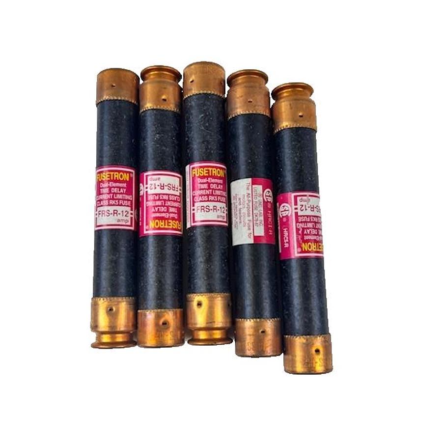 Used BUSSMANN FRS-R-12 FUSETRON FUSES - SET OF 5