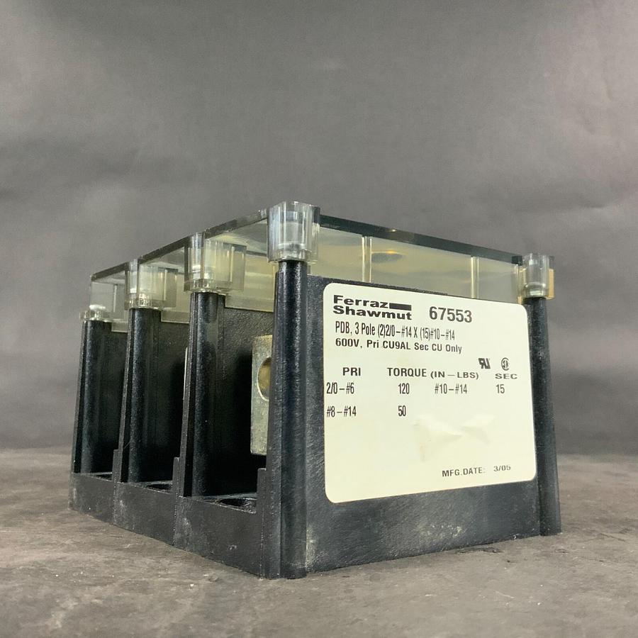 Used FERRAZ SHAWMUT 67553 DISTRIBUTION BLOCK ($35 OBO)