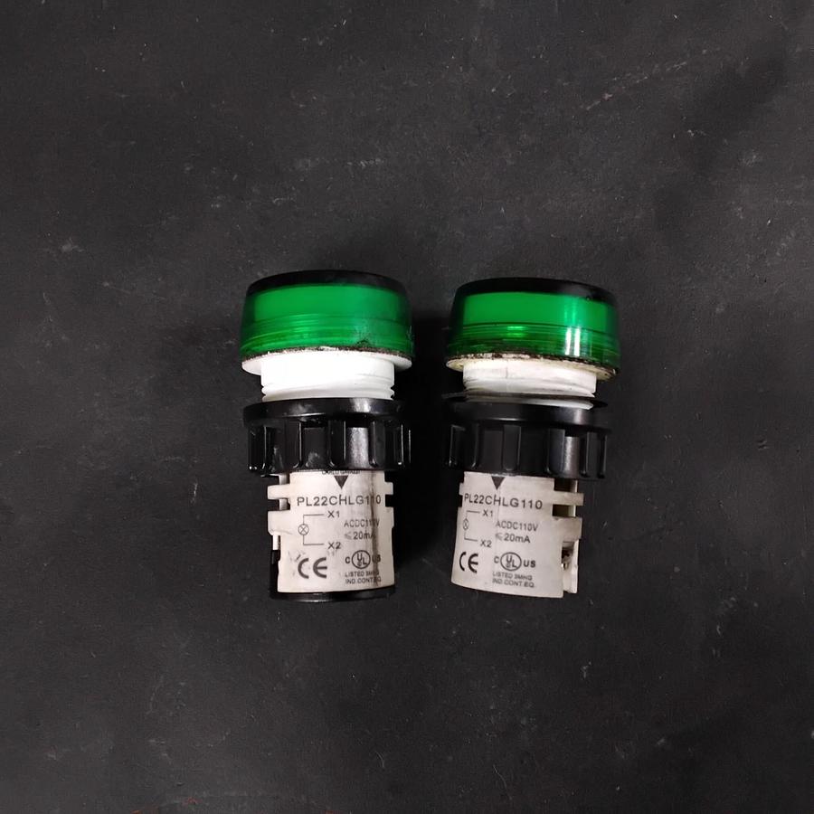 Used CARLO GAVAZZI PL22CHLG GREEN INDICATOR LIGHTS - GROUP OF 2 ($15 OBO)