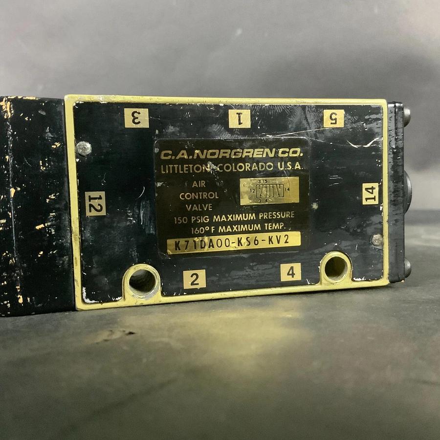 Used NORGREN K71DA00-KS6-KV2 AIR CONTROL VALVE ($100 OBO)