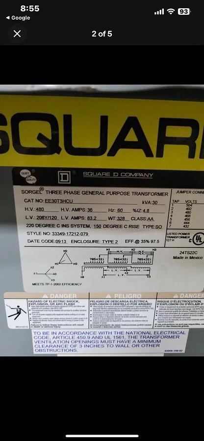 Refurbished Square D Cat No. EE30T3HCU ($599.99 OBO!!!)
