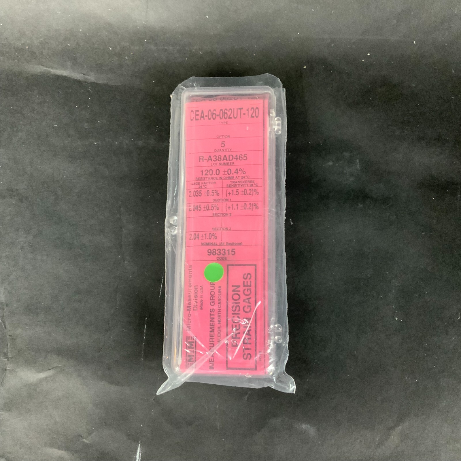 MICRO-MEASUREMENTS CEA-06-062UT-120 PRECISION STRAIN GAUGE - BOX OF 5 ($25 OBO)