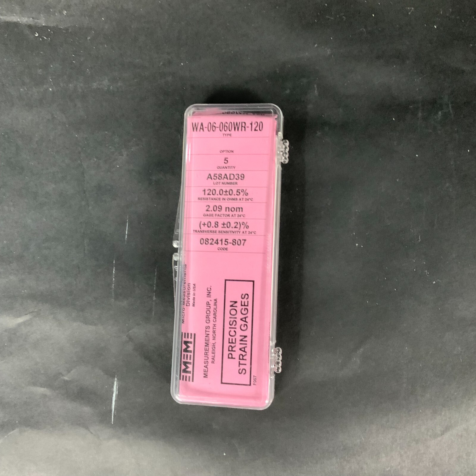Used MICRO-MEASUREMENTS WA-06-060WR-120 PRECISION STRAIN GAUGE - 1 UNIT ($5 OBO)
