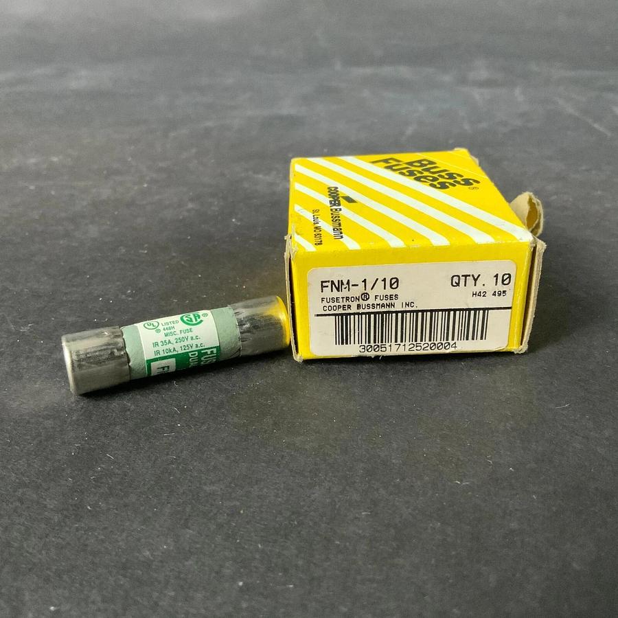 BUSSMANN FNM 1/10 TIME DELAY FUSE - BOX OF 10 ($35 OBO)