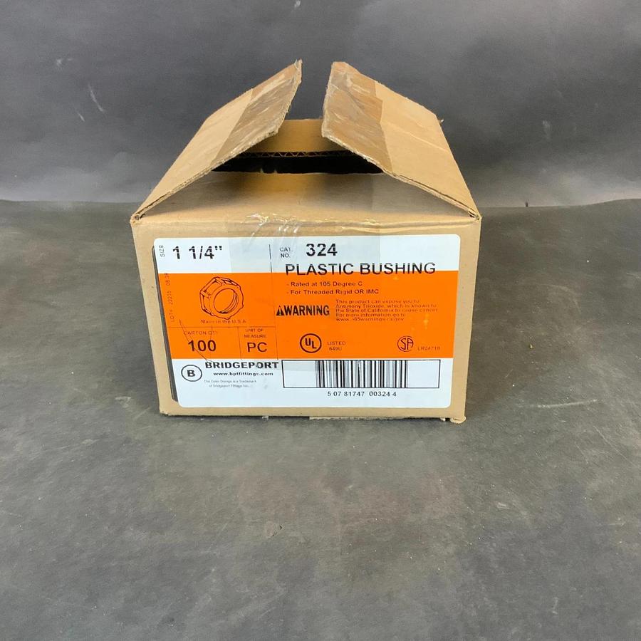 BRIDGEPORT 324 1-1/4” PLASTIC BUSHING - BOX OF 92 ($25 OBO)