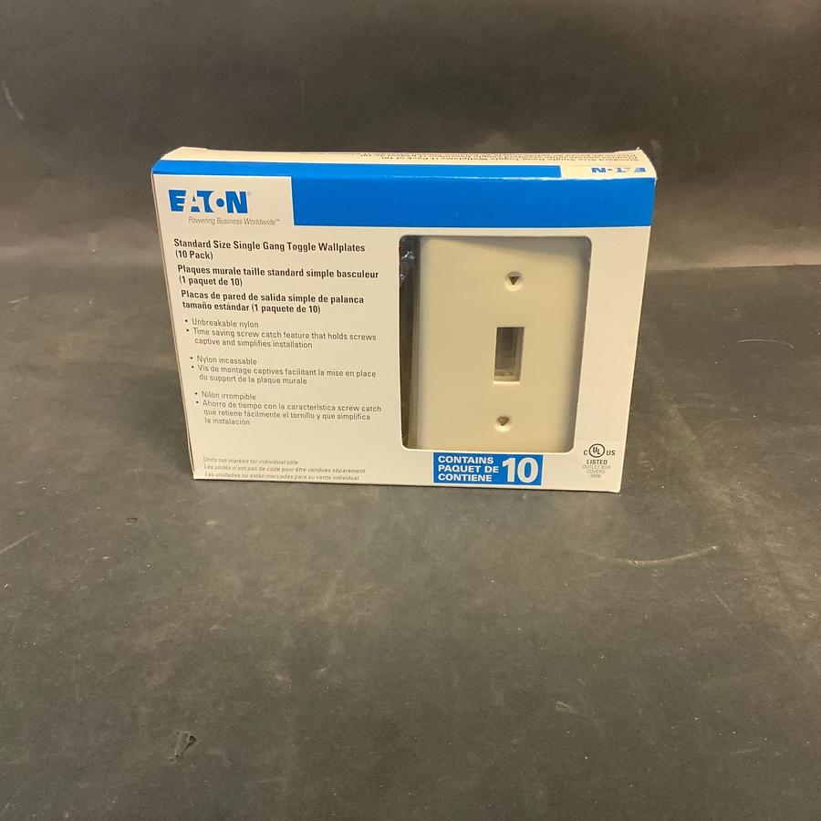 Used EATON 5134LA-10 TOGGLE WALLPLATE - SET OF 10 ($10 OBO)