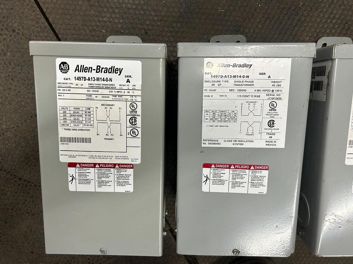 Used Allen Bradley 1497D-A13-M14-0-N Transformer 2kVA ($199.99/ea OBO!!!) 6 TOTAL