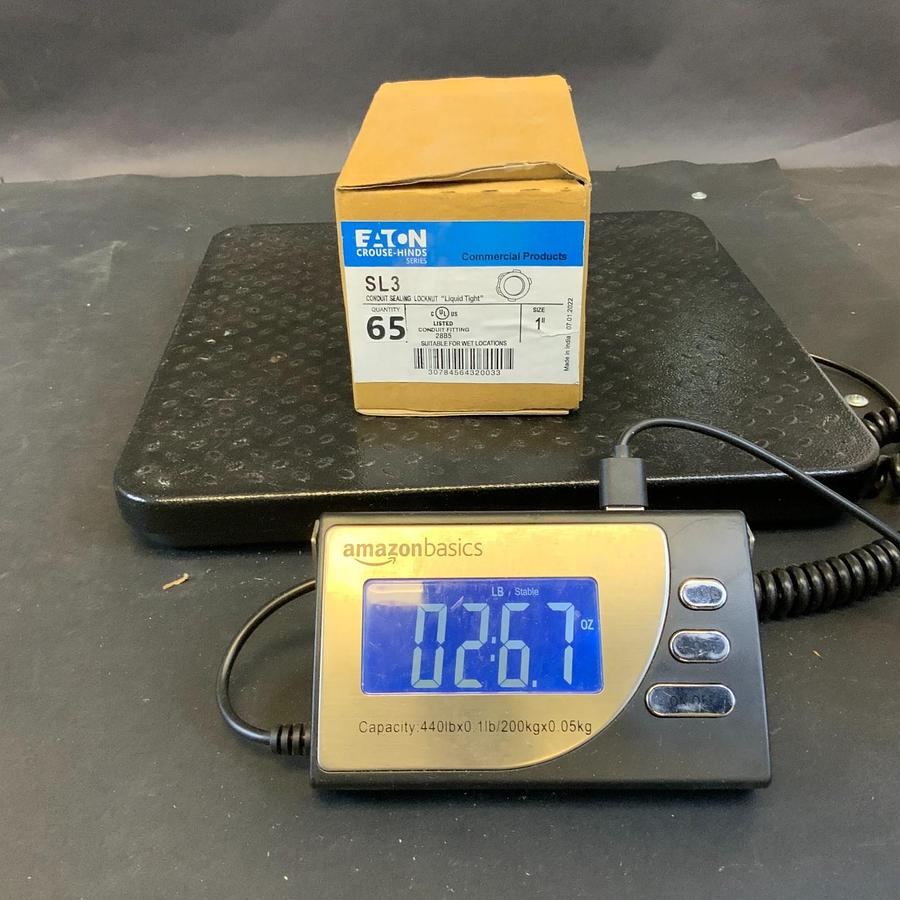 Used EATON SL3 1” CONDUIT SEALING LOCKNUT - BOX OF 65 ($50 OBO)