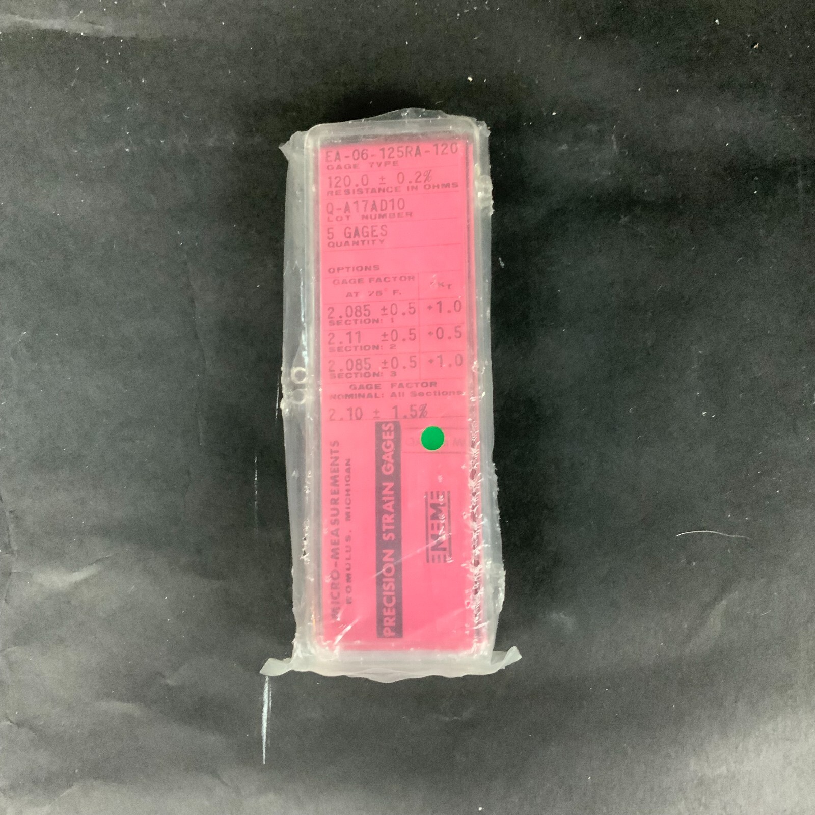 MICRO-MEASUREMENTS EA-06-125RA-120 PRECISION STRAIN GAUGE - BOX OF 5 ($25 OBO)
