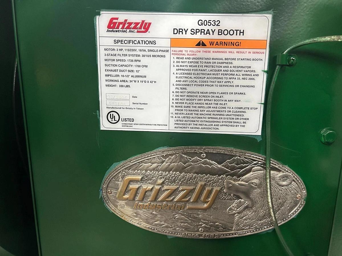 Refurbished Grizzly G0532 Dry Spray Booth ($2,500 OBO)