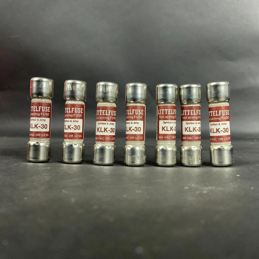 LITTELFUSE KLK-30 FAST ACTING FUSE - SET OF 7 ($21 OBO)
