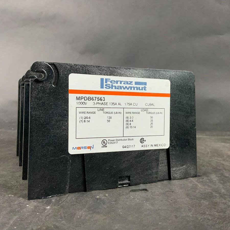 Used FERRAZ SHAWMUT MDPB67563 POWER DISTRIBUTION BLOCK ($90 OBO)