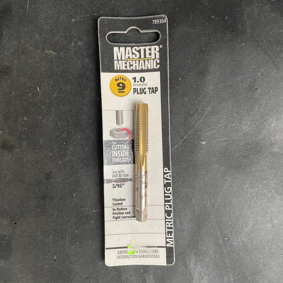 MASTER MECHANIC 789364 METRIC 9MM 1.0 THREAD PLUG TAP 5/16” TITANIUM
