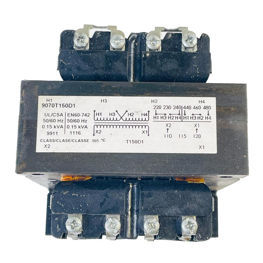 Used SQUARE D SCHNEIDER ELECTRIC 9070T150D1 CONTROL TRANSFORMER 150VA 480V-120V