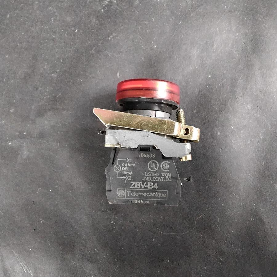 Used TELEMECANIQUE ZBV-B4 RED PUSHBUTTON W/ CONTACT BLOCK ($10 OBO)