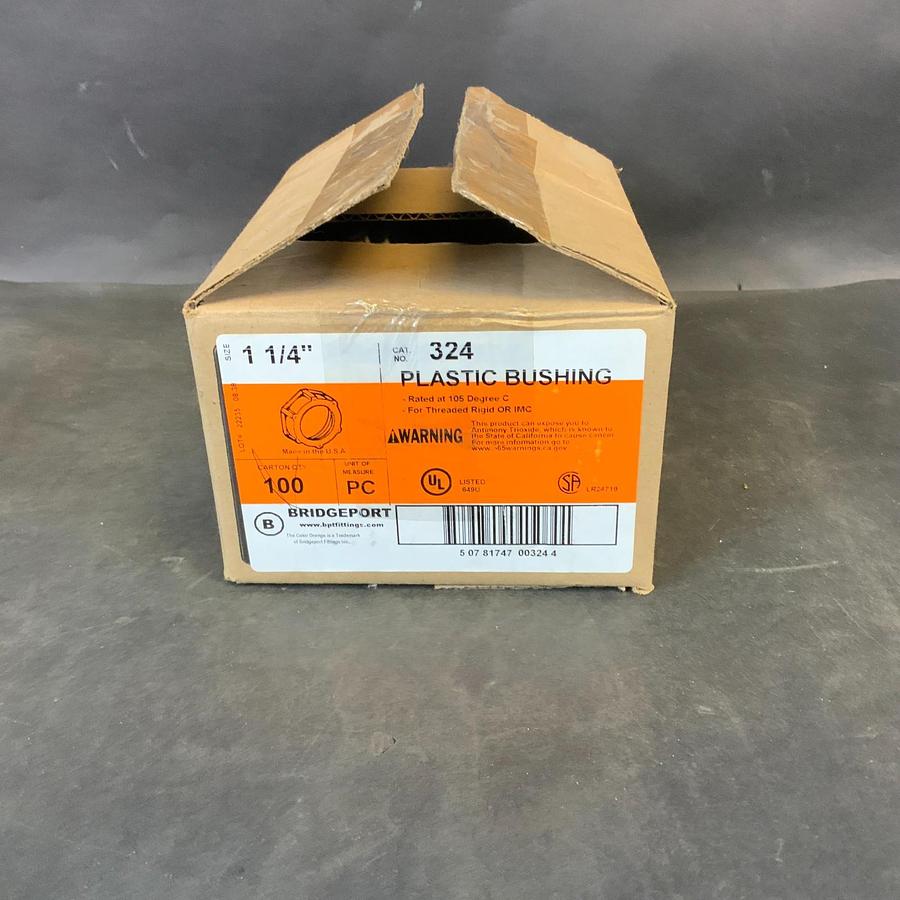 BRIDGEPORT 324 1-1/4” PLASTIC BUSHING - BOX OF 92 ($25 OBO)