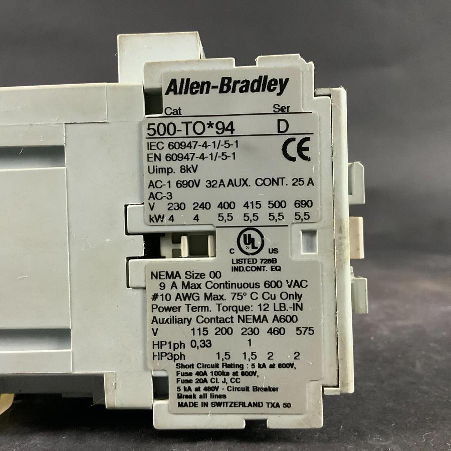 Used ALLEN BRADLEY 500-TO*94 CONTACTOR ($80 OBO)
