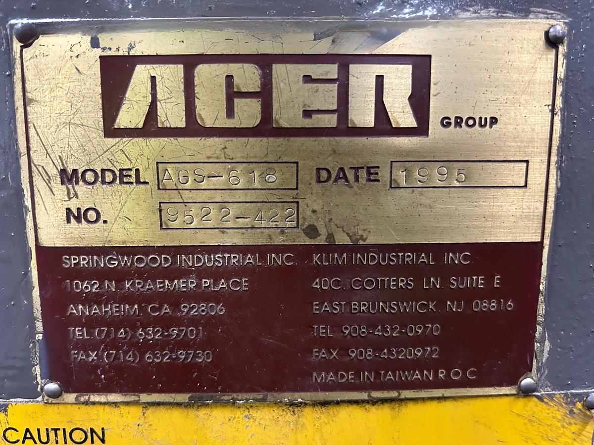 Used ACER Surface Grinder, Model ASG-618, 6"x18" ($2,200 OBO)