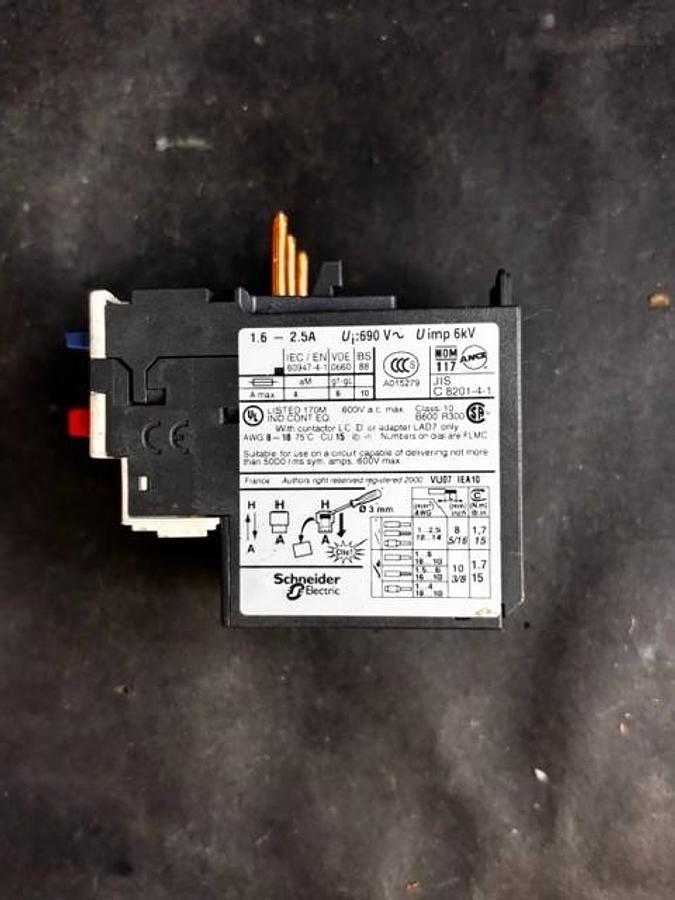Used TELEMECANIQUE LRD07 OVERLOAD RELAY