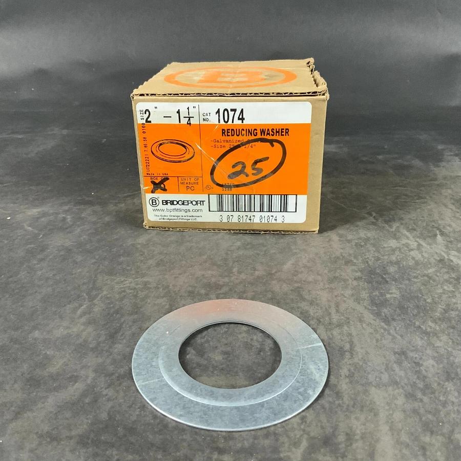 BRIDGEPORT 1074 2” TO 1-1/4” REDUCING WASHER - BOX OF 25 ($35 OBO)